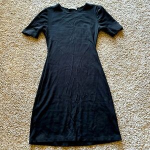 Reformation Ribbed Black Dress XS